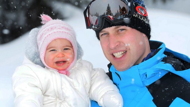 Prince William and daughter Princess Charlotte enjoy the snow. 