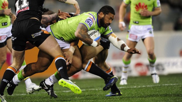Frank-Paul Nuuausala in action against the Tigers on Monday.