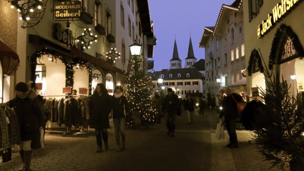 In the spirit: Christmas decorations line the streets in Berchtesgaden.