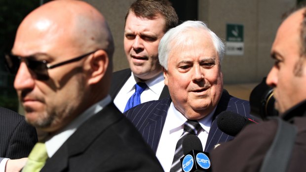 Clive Palmer arriving at the Federal Court in Brisbane in September.