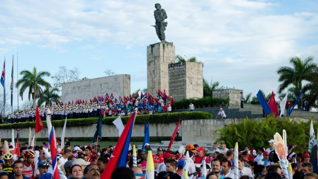 May Day celebrations at the Che Guevara Memorial in Santa Clara.