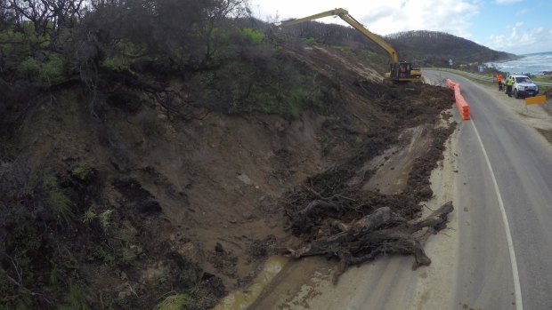 Landslides along the Great Ocean Road have led to road closures.