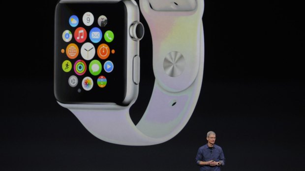 Tim Cook unveils the Apple Watch.