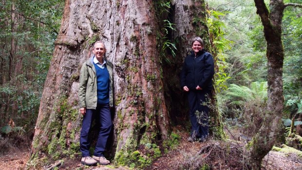 Bob Brown and Jenny Weber, of the Bob Brown Foundation, in the Tarkine.