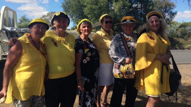 The "Knitting Nanas" attend the Acland Anzac Day ceremony. 