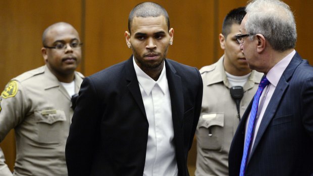 Chris Brown, pictured during a probation hearing in 2013.