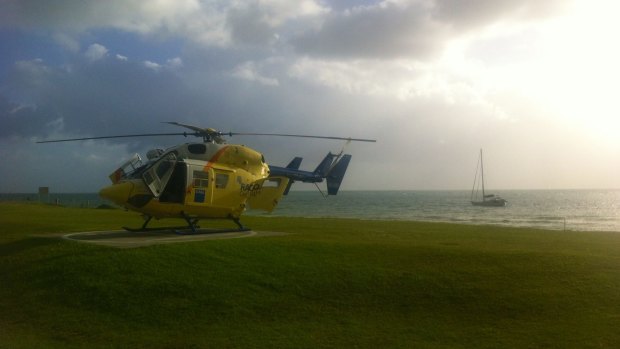RACQ CareFlight Rescue airlifted a woman with serious facial injuries.