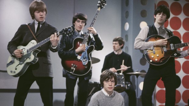The 1963 line-up of the Rolling Stones, (left to right) Brian Jones, Bill Wyman, Mick Jagger, Charlie Watts and Richards.