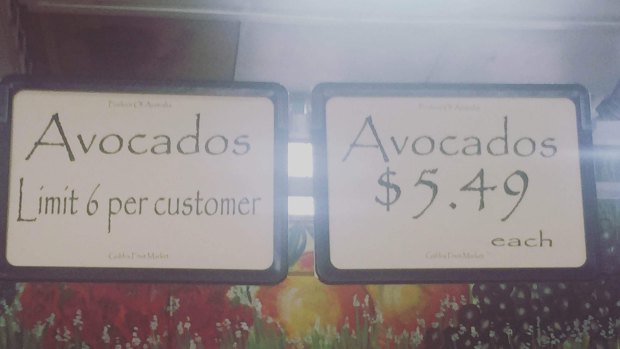 Avocado limit imposed in Brisbane store.