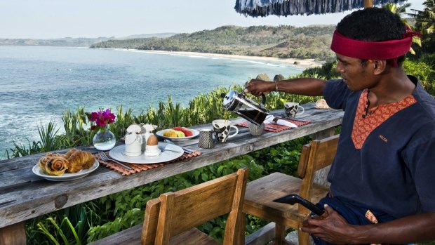 An alfresco breakfast at Ombak restaurant. 
