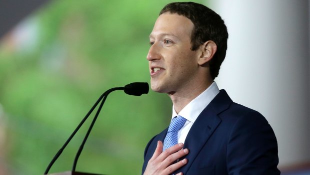 Facebook CEO and Harvard dropout Mark Zuckerberg delivers the commencement address at Harvard University.