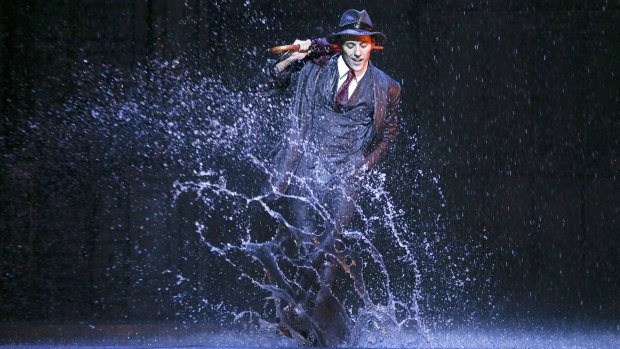 Grant Almirall as Don Lockwood during a <i>Singin' In The Rain</i> dress rehearsal. 