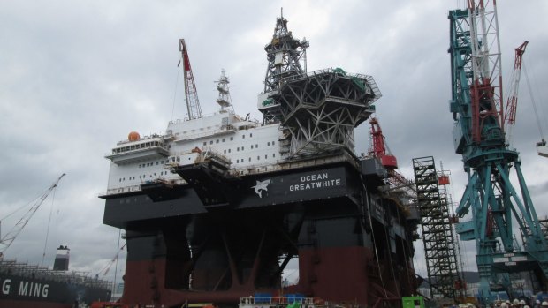 BP's Great Australian Bight drilling rig nears completion in Ulsan, South Korea.