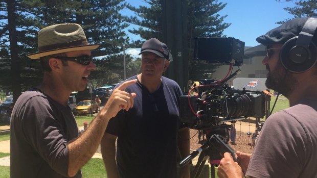 From left, Felix Williamson, director of photography Michael Jackson and Bruce Walters.