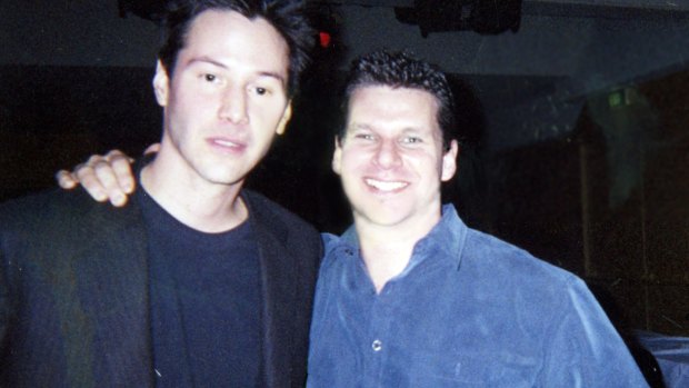 Steven Spaliviero with actor Keanu Reaves at his club, Joanna's, in 2001.