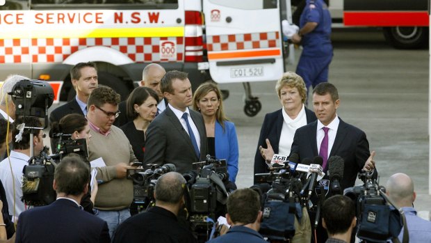 NSW Premier Mike Baird speaks at Newcastle's John Hunter Hospital on Thursday. 