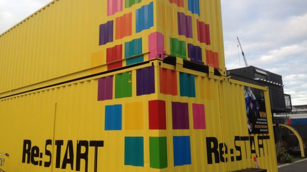 The Re:START Mall, made up of shipping containers.