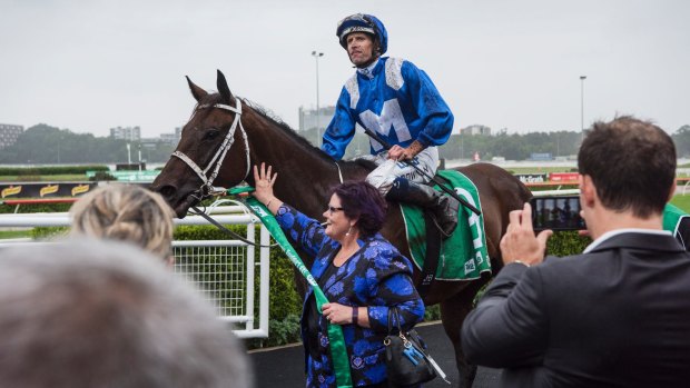 Her champion: Debbie Kepitis leads Winx back after victory and hopes to do the same in the Cox Plate on Saturday.