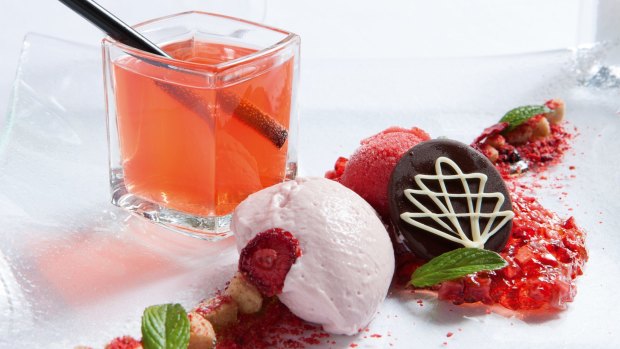 A summer  dessert from Poggio Rosso restaurant, which boasts two Michelin stars.
