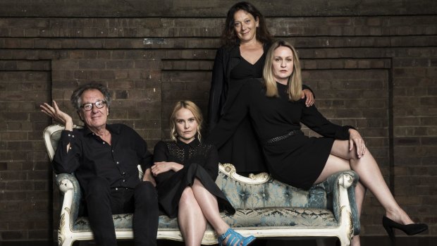 Geoffrey Rush and his stage daughters (from left) Eryn Jean Norvill, Helen Buday and Helen Thomson are exploring the workings of one of Shakespeare's most dysfunctional families.