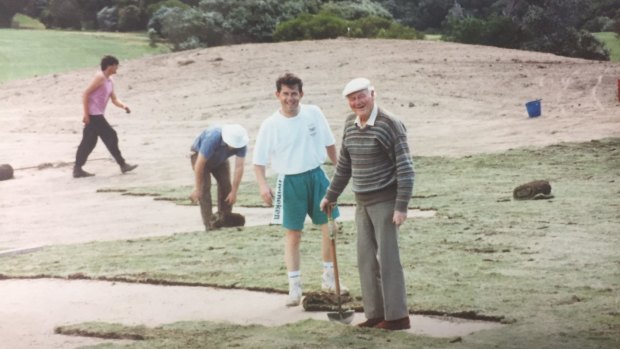 Could the green Heineken shorts be a giveaway? The laying of so much turf could suggest a new golf course.