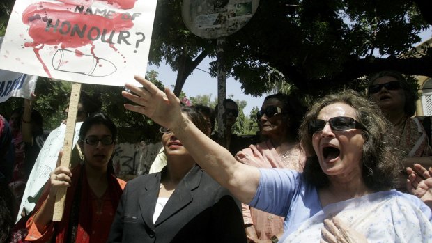 Human rights activists protest against honour killing, in Karachi, Pakistan, in 2008.