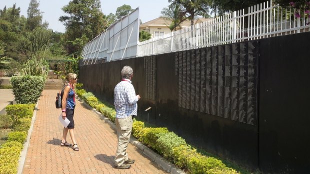 The remembrance wall at Kigali Genocide Memorial