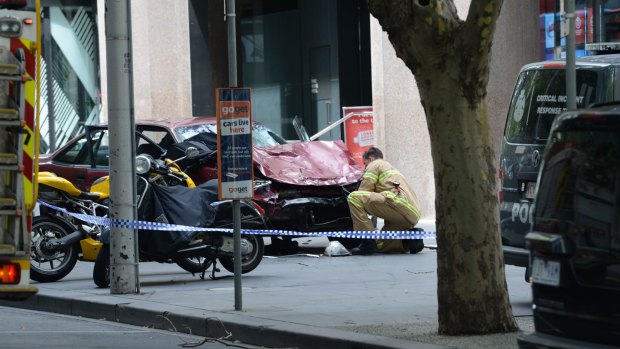The  driver allegedly drove down Bourke Street Mall before he was shot in the arm and dragged from the car by police. 