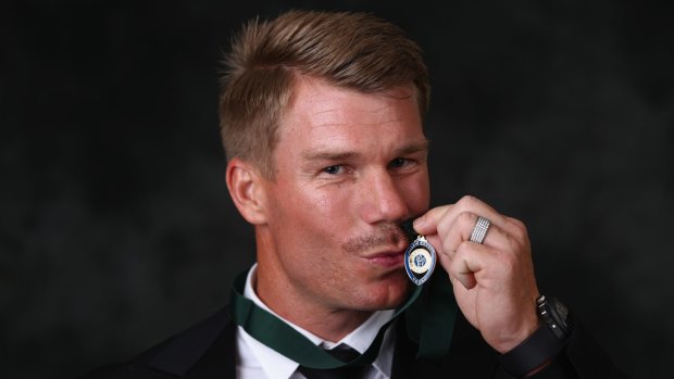 Another win: David Warner, who earlier this year won the Allan Border Medal, has another big victory to his name after his Sunrisers Hyderabad lifted the IPL trophy.