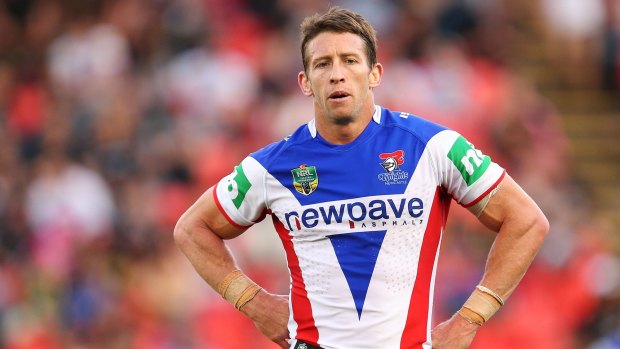 Contemplating the end: Kurt Gidley is dejected after the full-time whistle at Penrith.