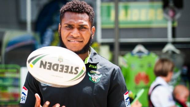 Serve and volley: Canberra's Kato Ottio.