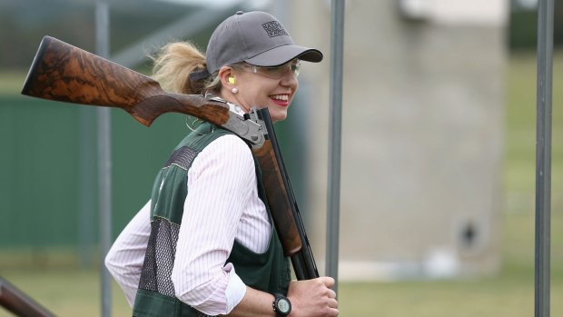 Senator McKenzie pictured at the Canberra International Clay Target Club.