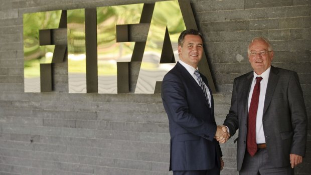 Michael J Garcia, chairman of the investigatory chamber of the FIFA Ethics Committee, and Hans-Joachim Eckert, chairman of the adjudicatory chamber of the FIFA Ethics Committee.