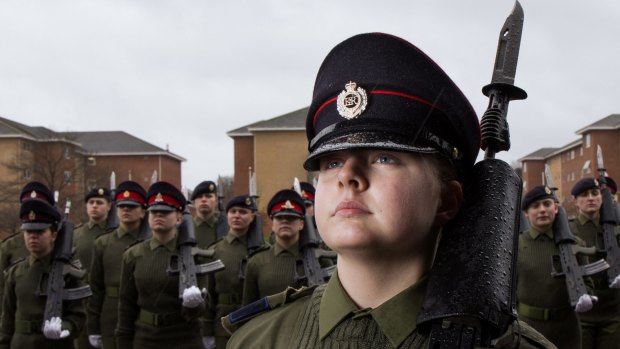 Recruit Ebony Jones is among the female recruits put through their paces in <i>Army Girls</I>.