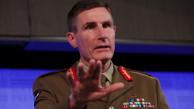 Lieutenant General Angus Campbell at the National Press Club on Wednesday.