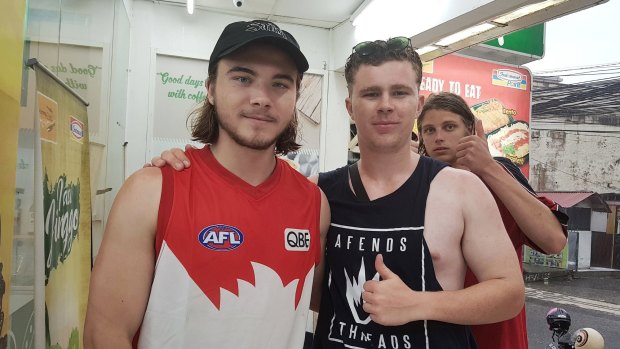 Victorian schoolies in Bali, Jesse Williams (left) and Connor Harvey (right), said they were worried about the volcano erupting.
