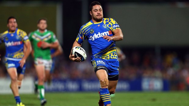 Rugby league comeback?: Jarryd Hayne during his Eels days. 