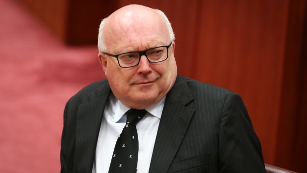 Lights out: Attorney-General George Brandis.