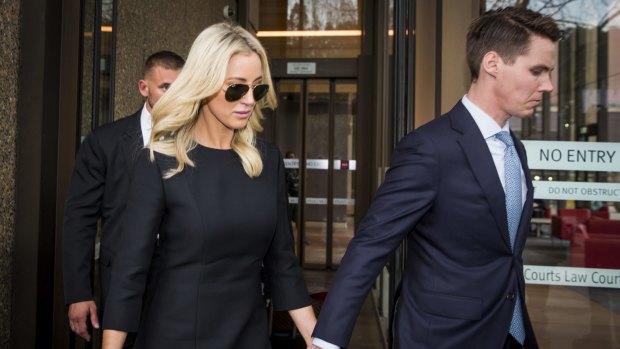 Roxy Jacenko with Oliver Curtis during his trial.