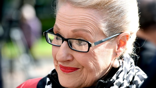 Defiant: Bronwyn Bishop attends a memorial service at the Sydney War Memorial on Sunday to commemorate the Battle of Fromelles.