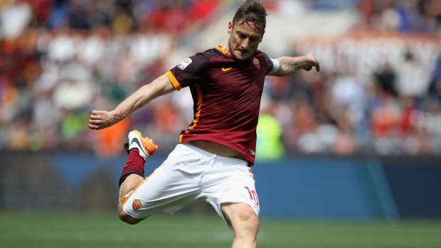 Francesco Totti of AS Roma in action during his 600th appearance for AS Roma.