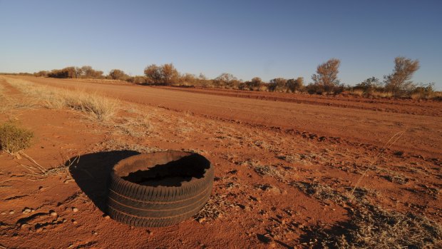 The Tanami Road, which runs from Halls Creek to Alice Springs.