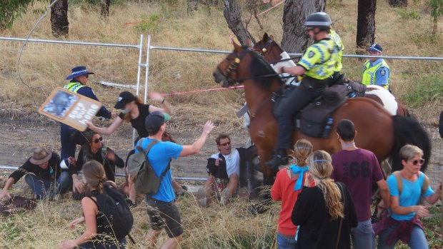 The ugly scene at the protest camp.