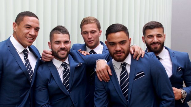 Fresh faces: Rookie NSW players Dylan Walker, Adam Reynolds, Matt Moylan, Tyson Frizell and Josh Mansour.