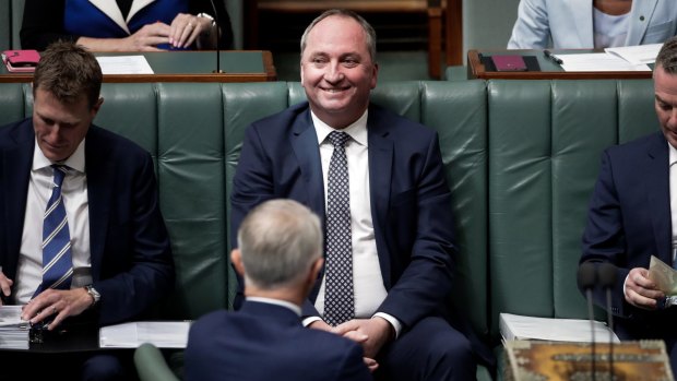 Barnaby Joyce in Question Time on a testing day for him.