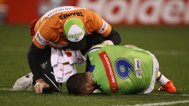 The Canberra Raiders have named star hooker Josh Hodgson in their team for Saturday, but he is only a slim chance to play.