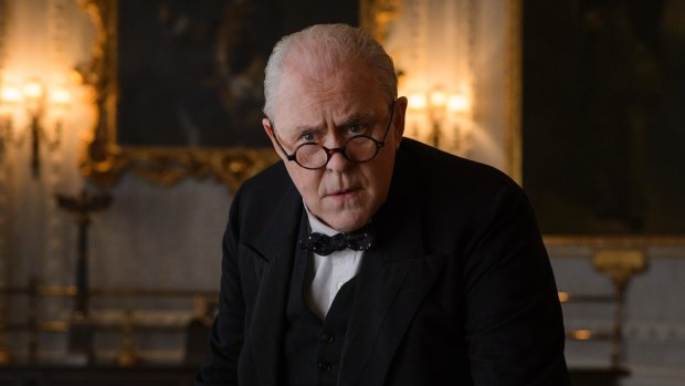 Jon Lithgow as Sir Winston Churchill in <i>The Crown</i>.