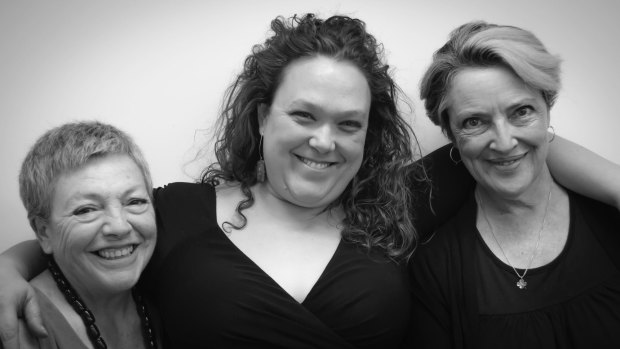 From left, Liz Bradley, director Jordan Best and Karen Vickery form Pigeonhole Theatre, presenting The Third Act.