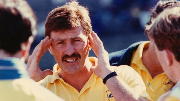 Mick Malthouse coaching West Coast in 1990. 