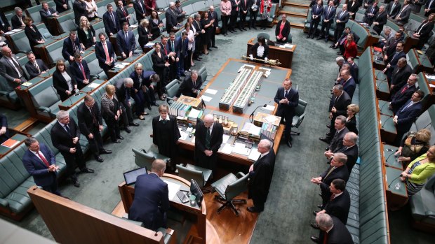 Speaker Tony Smith takes the chair in the House of Represenatives.